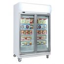 Bromic Glass 2 Door Fan Forced Freezer 976L wLightbox Low Energy LED Lighting UF1000LF